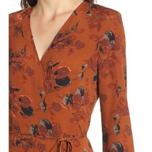 bell sleeve wrap midi dress leith